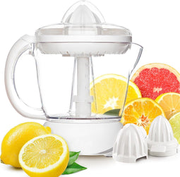 Royalty Line® CP25287 Elektrische Citruspers - 0.7 Liter Pers - Instelbaar Pulpfilter - BPA-vrij - Praktisch Sinaasappelpers Voor Sinaasappels, Citroenen & Limoenen - Wit