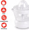 Royalty Line® CP25287 Elektrische Citruspers - 0.7 Liter Pers - Instelbaar Pulpfilter - BPA-vrij - Praktisch Sinaasappelpers Voor Sinaasappels, Citroenen & Limoenen - Wit