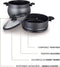 Royalty Line® CP6L Stoompan Inductie - 6 Liter / Ø20 cm Couscous Pan - Rijst en Groentestomer - Soeppan Inductie Voor Alle Warmtebronnen - Couscoussier - Zwart