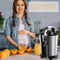 Royalty Line® CPE85 Citruspers Electrisch - Sinaasappelpers Elektrisch - Citrusjuicer Met 2 Perskegels - Citroenpers - RVS / Zwart
