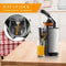 Royalty Line® CPE85 Citruspers Electrisch - Sinaasappelpers Elektrisch - Citrusjuicer Met 2 Perskegels - Citroenpers - RVS / Zwart