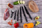Royalty Line® MB5 Messenset - 6 Delig RVS Messensets - Dunschiller - Koksmessen Set - Keuken Messenset - Keukenset - Broodmes - Vleesmes - Schilmes - Antiaanbaklaag - Zwart