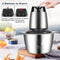 Royalty Line® MCE600 Elektrische Hakmolen - Groentesnijder - 3 Liter Kom XL - Chopper - RVS - 2 Snelheden - 600W - Foodprocessor Met RVS Kom - Mandoline - Hakmolen Elektrisch - RVS