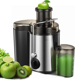 Royalty Line® PJ19001 Sapcentrifuge voor Groenten & Fruit - Juicer met 450ml Sapbeker en 1500ml Pulpcontainer - 3 Snelheden - 700W - RVS