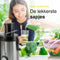 Royalty Line® PJ19001 Sapcentrifuge voor Groenten & Fruit - Juicer met 450ml Sapbeker en 1500ml Pulpcontainer - 3 Snelheden - 700W - RVS
