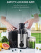 Royalty Line® PJ19001 Sapcentrifuge voor Groenten & Fruit - Juicer met 450ml Sapbeker en 1500ml Pulpcontainer - 3 Snelheden - 700W - RVS