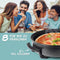 Royalty Line® PP18214 Elektrische Hapjespan met Deksel - Ø42cm Partypan XXL - 1500W Elektrische Pan Men Antiaanbaklaag - Snackpan Met Regelbare Warmteniveaus - Zwart