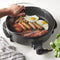 Royalty Line® PP18214 Elektrische Hapjespan met Deksel - Ø42cm Partypan XXL - 1500W Elektrische Pan Men Antiaanbaklaag - Snackpan Met Regelbare Warmteniveaus - Zwart