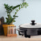 Royalty Line® PP18215 Elektrische Hapjespan XXL - 1500W - Ø42cm - Partypan - Elektrische Pan Met Glazen Deksel en Anti-Aanbaklaag - 5 Regelbare Warmteniveaus - Zwart