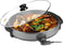 Royalty Line® PP18215 Elektrische Hapjespan XXL - 1500W - Ø42cm - Partypan - Elektrische Pan Met Glazen Deksel en Anti-Aanbaklaag - 5 Regelbare Warmteniveaus - Zwart