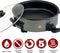 Royalty Line® PP18215 Elektrische Hapjespan XXL - 1500W - Ø42cm - Partypan - Elektrische Pan Met Glazen Deksel en Anti-Aanbaklaag - 5 Regelbare Warmteniveaus - Zwart