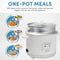 Royalty Line® RC18 Rijstkoker Met Stomer - 1.8 Liter Rice Cooker - RVS Stoommand - PFAS Vrij - Onderdelen Vaatwasserbestendig - Warmhoudfunctie - Wit