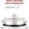 Royalty Line® RC18 Rijstkoker Met Stomer - 1.8 Liter Rice Cooker - RVS Stoommand - PFAS Vrij - Onderdelen Vaatwasserbestendig - Warmhoudfunctie - Wit