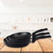 Royalty Line RL-FM3F: Marmeren coating gesmeed aluminium 3-delige braadpannenset rood