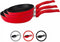 Royalty Line RL-FM3F: Marmeren coating gesmeed aluminium 3-delige braadpannenset rood