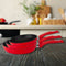 Royalty Line RL-FM3F: Marmeren coating gesmeed aluminium 3-delige braadpannenset rood