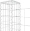 vidaXL - Schanskorf - U-vormig - met - 8 - palen - 860x20x100 - cm - ijzer