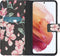 iMoshion Hoesje Geschikt voor Samsung Galaxy S21 Hoesje Met Pasjeshouder - iMoshion Design Softcase Bookcase - Meerkleurig / Blossom Watercolor Black