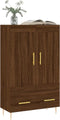 vidaXL - Hoge - kast - 69,5x31x115 - cm - bewerkt - hout - bruin - eikenkleur