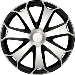 Carpoint Mega - Wieldoppenset 15 Inch - Zwart/zilver - (4 stuks)