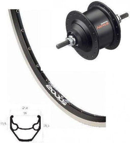 Kgs Achterwiel 28 inch zac 2000 zwart/zilver nexus 7 rollerbrake