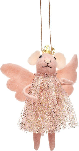 Roze muis prinses vilten kersthanger - Sass & Belle