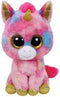 Roze pluche Ty Beanie eenhoorn knuffel Fantasia 15 cm