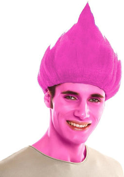 Roze troll pruik voor volwassenen - Verkleedpruik