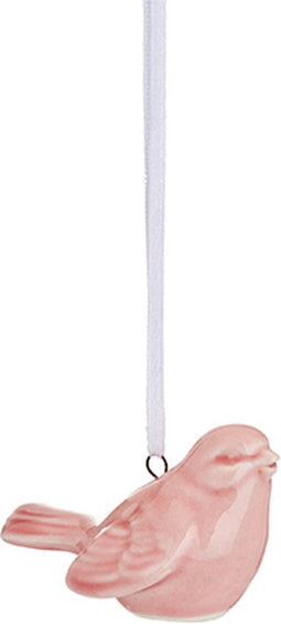 Roze vogel keramiek kersthanger - Sass & Belle