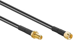 RP-SMA (m) - RP-SMA (v) verlengkabel - LMR195/RF195 - 50 Ohm / zwart - 2 meter
