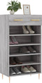 vidaXL - Schoenenkast - 60x35x105 - cm - bewerkt - hout - grijs - sonoma - eikenkleur