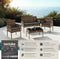 tectake® Wicker tuinset Palese - Zitgroep voor 4 personen - Loungebank met salontafel en 2 tuinstoelen - Waterafstotend - Grijs