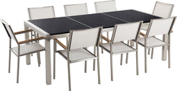 GROSSETO - Tuinset voor 8 - Zwart - Graniet