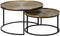 Atmooz - Bijzettafel Timon (set van 2) - Rond - Binnen - Interieur -Goud Brons en zwart - Hoogte 41cm - Metaal