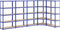 vidaXL - Opbergrek - 5-laags - 5 - st - staal - & - bewerkt - hout - blauw