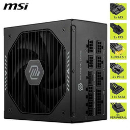 MSI 306-7ZP1B21-CE0 - Voedingsbron - 1000 W 80 Plus Gold ATX - Zwart