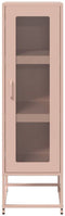 vidaXL - Hoge - kast - 36x39x123 - cm - koudgewalst - staal - roze