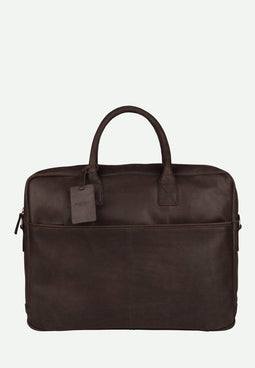 Burkely Vintage Sem Max Big Worker 17.3" - Laptoptas - Leer - Bruin