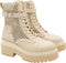 Liu Jo - Dames Boots - Combat boots met rits en vetersluiting - Beige - Maat 36