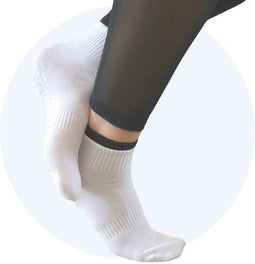 Hilvard Pilates sokken - Yoga sokken - Enkelsokken - 3 Paar - Wit en Zwart - Anti-slip sokken - One