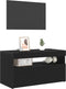 vidaXL - TV-kast - met - LED-verlichting - - - Zwart - Eiken - - - 75x35x40 - cm - - - Bewerkt - Hout