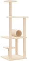 vidaXL - Kattenmeubel - met - sisal - krabpalen - 136 - cm - lichtgrijs