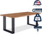 Feel Furniture - 240x100 Eettafel - Massief Glad Boomstamblad Eiken - 5 cm dik - Twin U Frame