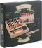 Houten spellendoos 4-in-1 - Denkspel - Schaken Backgammon Mikado Domino - Afmeting kist 17x17x3cm