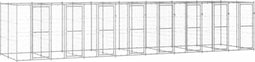 vidaXL - Hondenkennel - 19,36 - m² - gegalvaniseerd - staal