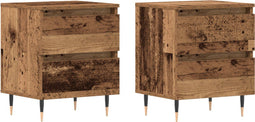 vidaXL - Nachttafels - 2 - stuks - Oud - Hout - 40x35x50 - cm - Gelaagd - Hout