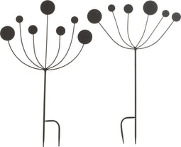 J-Line decoratie Tuin Abstract - ijzer - zwart - small - 2 stuks