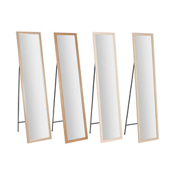 Lange spiegel Home ESPRIT Wit Bruin Beige Grijs 35,5 x 40 x 155 cm (4 Stuks)