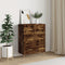 vidaXL - Dressoir - 69,5x34x90 - cm - bewerkt - hout - gerookt - eikenkleurig