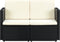 vidaXL - Tuinbank - 2-zits - met - kussens - poly - rattan - zwart